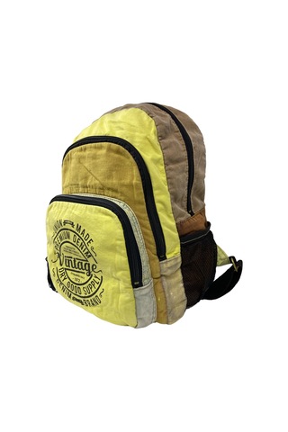 Kaliteli Vintage Disayn Sırt Gezi Çantası New Patchwork 5017 Gri - Sarı