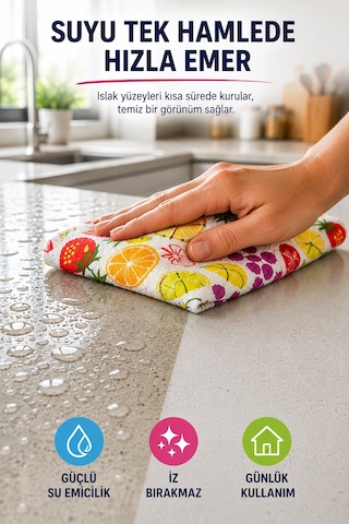 Renkli 3'lü Mikrofiber Temizlik Bezi 35x35 Cm Çok Amaçlı Mutfak Cam Banyo Silme Ve Kurulama Bezi Diğer