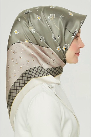 Armine İpek Eşarp Nostalji - 8517-36 Yeşil Twill Yeşil
