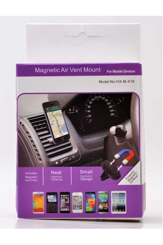 Magnetic Air Vent Mount X16 Petek Araç Içi Telefon Tutucu Univers-Siyah