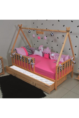 Markaawm Markaawm Montessori Çocuk Yatak Yavrulu 90X190 Karyola Derya