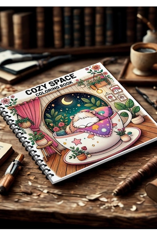 Cozy Spaces Bold And Easy 20x20 Cm Büyük Boyama Kitabı, Çocuklar Ve Yetişkinler İçin