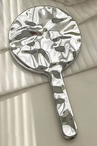 Caş Dekorasyon Gümüş Renk El Aynası Gümüş