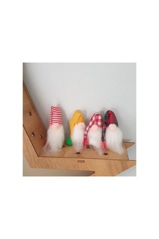 N0:6 1 Adet Yılbaşı Yeniyıl Kumaş Gnome Cüce Şeklinde Broş 3-3.5 Cm No 1 No:6