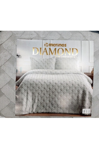 Merinos Diamond Kürk Comforter Set Çiftkiş Yorganseti-pietra Gri Gri