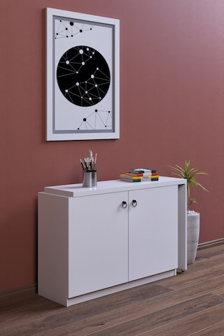 Flor Utfak Yemek Çalışma Masası Katlanabilir Dolaplı Balkon Ofis
