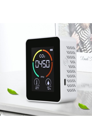 Neevoyu Ev İçin Taşınabilir Siyah Hava Kalitesi Test Cihazı - Co2, Sıcaklık Ve Nem Ölçer Siyah