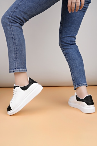 Luis A Costa Lc109 Beyaz Siyah Cilt Beyaz Taban Kadın Sneaker Renkli