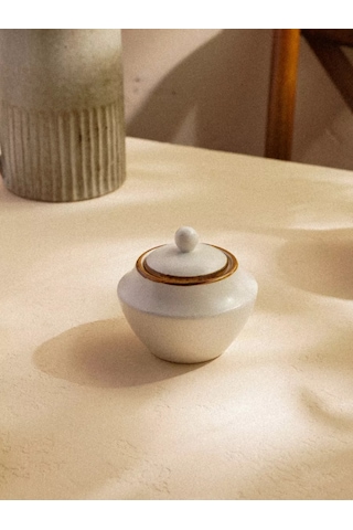 Sl Home Şekerlik Kapaklı Beyaz Porselen 300 Ml 201385708 Beyaz