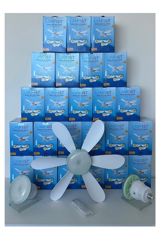 Lampist Uzaktan Kumandalı Pervaneli Fan LED Ampul (6 Kanat) LP7377 - 30W E27