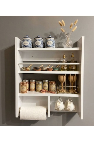 Bicabin Dekoratif Çok Amaçlı Duvar Rafı, Düzenleyici, Organizer (534116160) Beyaz