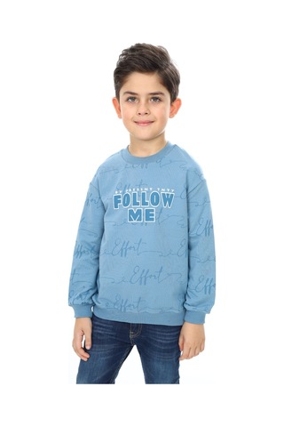 Toontoy Kids Toontoy Erkek Çocuk Follow Me Baskılı Sweatshirt Mavi