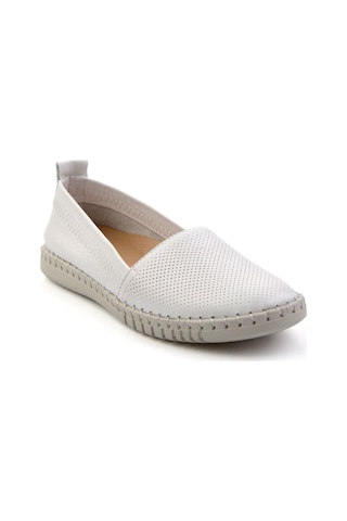 Beyaz Hakiki Deri Kadın Casual Ayakkabı K01028031603 Beyaz