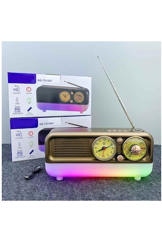 Şarjlı Rgb Nostaljik Radyo Fm/am/sw, Usb, Tf Kart Bluetooth Hoparlör