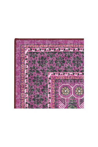 Cool Halı Colorium Pembe Salon Odası Halısı Etnik Desenli Göbekli Giyinme Odası Saçaksız Ofis Halısı