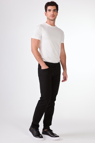 Dufy Siyah 5 Cep Düz Renk Slim Fit Erkek Pantolon Siyah