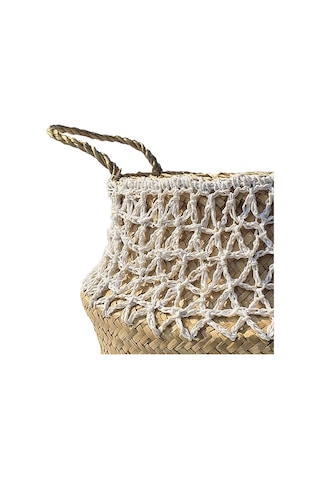 Koçtaş Dantel Detaylı Hasır Sepet 35 x 35 x 28 CM Bej