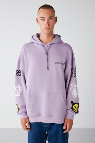 Grimelange Smıle Relaxed Oversize Lila Sweatshirt