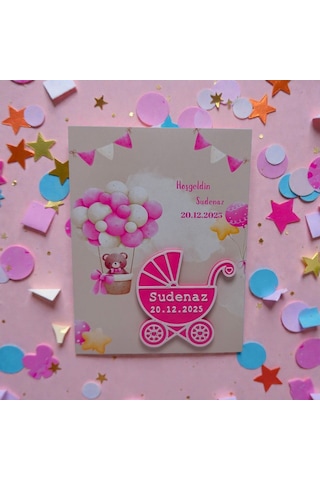 Yenidoğan -bebek Arabalı Hediyelik -pembe 20 Li