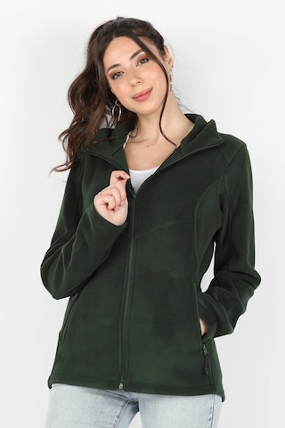 Kadın Balıkçı Fermuarlı Sweatshirt Yeşil