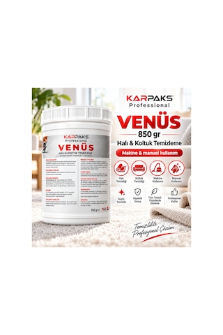 Professional Venüs Halı Ve Koltuk Tozu 850 Gr Ultra Konsantre Kalıcı Ferahlık Tüm Makinelerle Uyumlu Tekli
