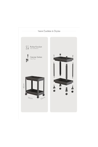 2 Katlı Tekerlekli Düzenleyici Raf Mutfak Tezgah & Evye Altı Dolap İçi Organizer, Banyo Deterjanlık Ve Şampuanlık, Çok Amaçlı Taşınabilir Sebzelik, Modern Dekoratif Mutfak Raf Ünitesi Beyaz