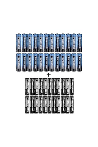 Panasonic R6BE/4PS Manganez AA Kalem Pil 24'lü + R03UE/2S AAA İnce Kalem Pil 24'lü