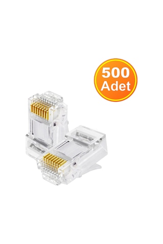 500 Adet - Rj45 Cat5 Cat6 Konnektör Network Jak Jack Ethernet Uç