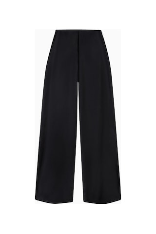 Because Of Alice Formal Satin Ultra Wide Leg Trousers Saten Ultra Geniş Paça Kadın Pantolon Siyah