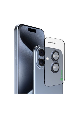 Buddıes Apple Uyumlu iPhone 16 / 16 Plus Kamera Lens Koruyucu Blue Mavi