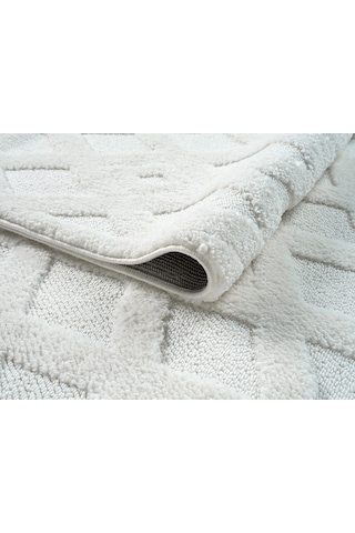 Mariesse Home Elit Bukleli Yumuşak Peluş Post Shaggy Çocuk Odası Oturma Odası Salon Mutfak Halısı 0279c Beyaz