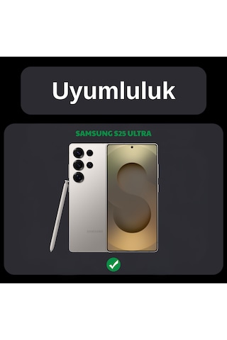 Safeus Safir Temperli Kamera Lens Koruyucu, Samsung Galaxy S25 Ultra İle Uyumlu Siyah