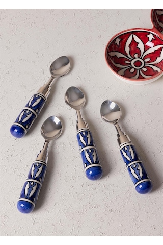 The Mia Corallo Dondurma Kaşığı 4 Lü Set Mavi