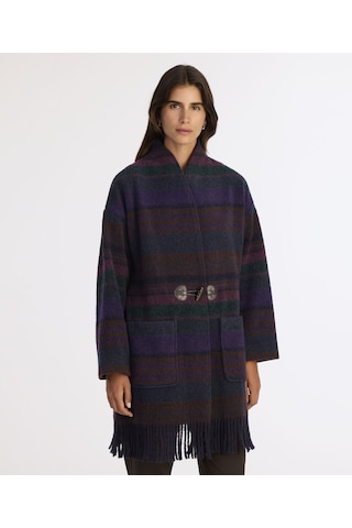 Yargıcı Geniş Şal Yaka Uzun Kol Palto 25kkpl5010x 049 Mor