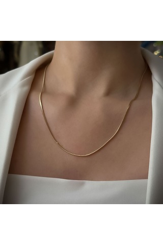 14 Ayar Altın İtalyan Küp Zincir Kolye Altın