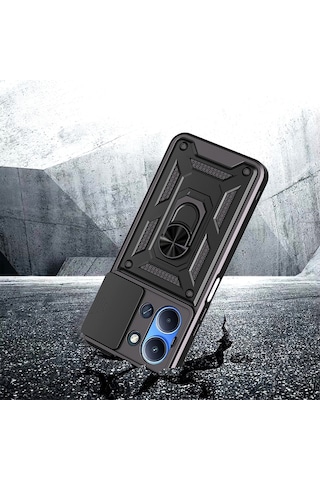 Xiaomi Redmi 15c Kılıf Kamera Korumalı Zırh Tank Sürgülü Vega Kapak Mavi