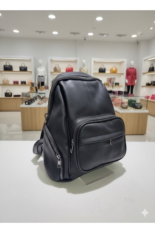 Newish Polo Donna Model Sırt Çantası-yıkama Suni Deri Siyah