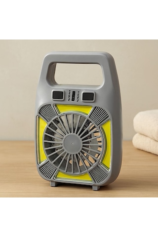 Usb Şarjlı 2in1 Mini Fan Ve Fener 10w - 2 Kademe, Su Geçirmez, Taşınabilir