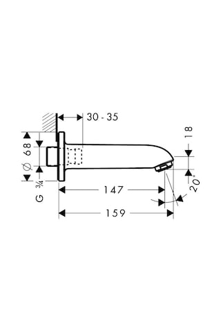 Hansgrohe Unıversal Kuvet Gagası 13414000 Krom
