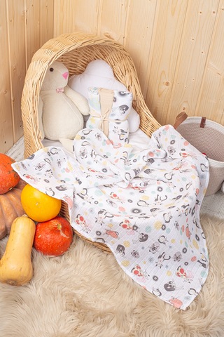 Luckka 3'lü Çok Amaçlı Müslin Örtü Seti - 75x75 Cm - Ztc200 Ekru Ekru