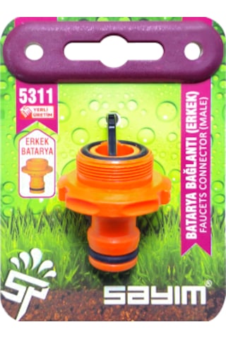 Bahçe Hortumu Otomatik Batarya Bağlantısı Erkek 1/2 1 Adet