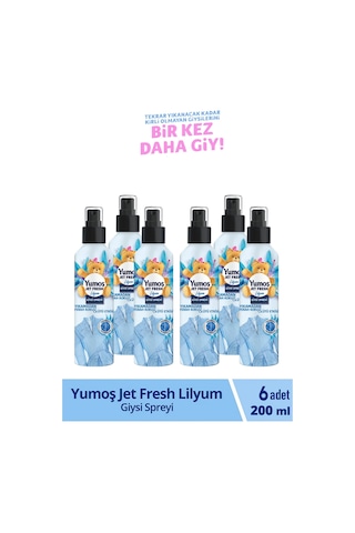 Yumoş Jet Fresh Giysi Spreyi Lilyum 6 x 200 ML