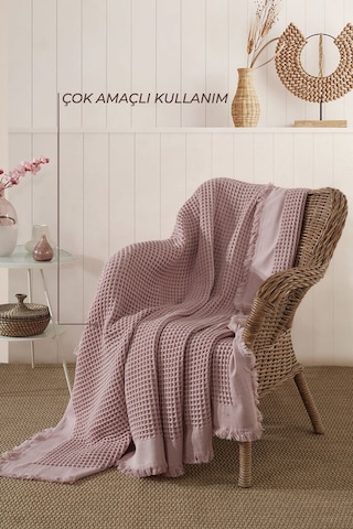 Elart Ruffle Pike Çift Kişilik 220x240 Cm Pudra Pudra