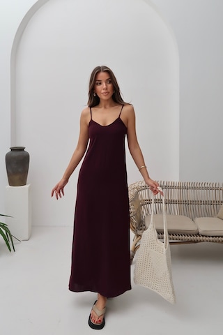 Paw Garage Kadın Hazel Bordo İp Askılı Ayrobin Maxi Yazlık Elbise Bordo
