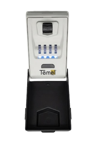 Temel Şifreli Metal Anahtar Kutusu, Kelepçeli, Kapaklı, 4 Haneli Dış Mekân Anahtar Saklama Kasası