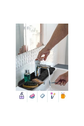 Thentech Slikon Mat Kaydırmaz Sızdırmaz Lavabo Sızıntıları İçin Yeni Gri