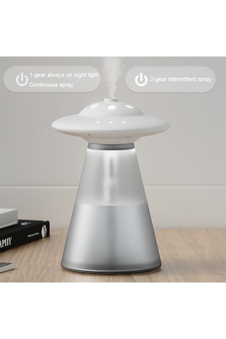 Fx-041 Usb Şarjlı Ufo Şekli Gece Lambası Nemlendirici Fildişi Beyazı