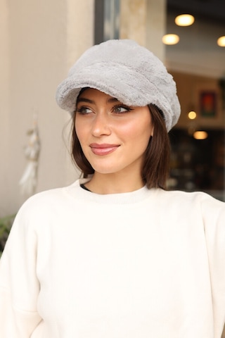 Kadın Peluş Kaptan Denizci Şapka Rkş-05 Gri Gri