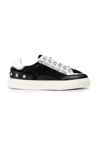 Deery Kadın Hakiki Süet Siyah Taş Detaylı Sneaker - 26273zsyhc01