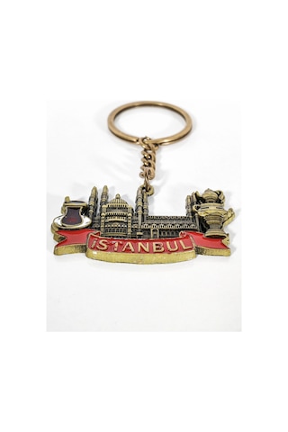 İstanbul Temalı Sultanahmet Anahtarlık Eskitme Gold Tarihi Ve Kültürel Şık Çanta & Anahtar Aksesua Çok Renkli